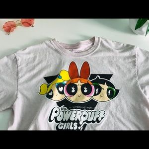 Baby pink power puff girl cropped T-shirt